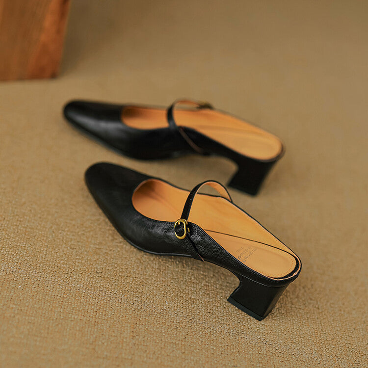 Vian Genuine Leather Mules  Liora Lane Boutique