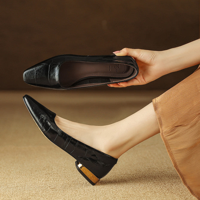 Celene Genuine Leather Heels  Liora Lane Boutique