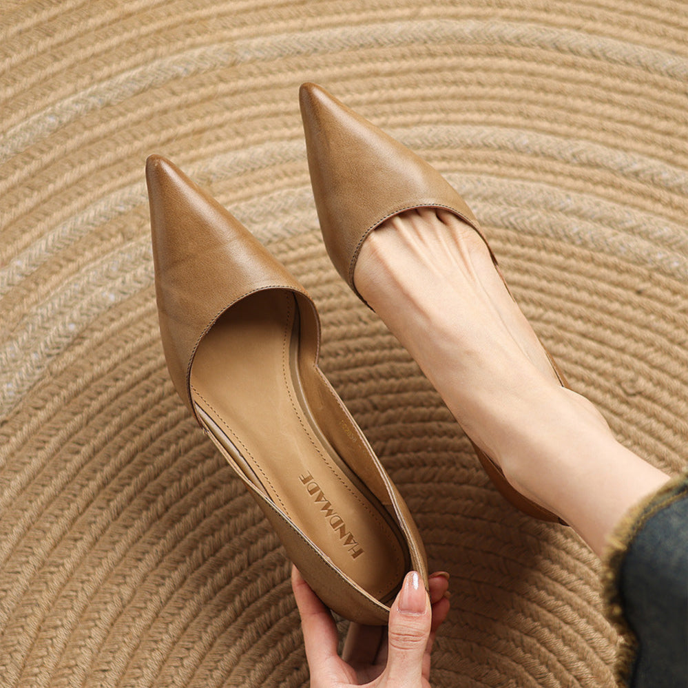 Carlen Genuine Leather Heels  Liora Lane Boutique  Camel / 9.5 119.99