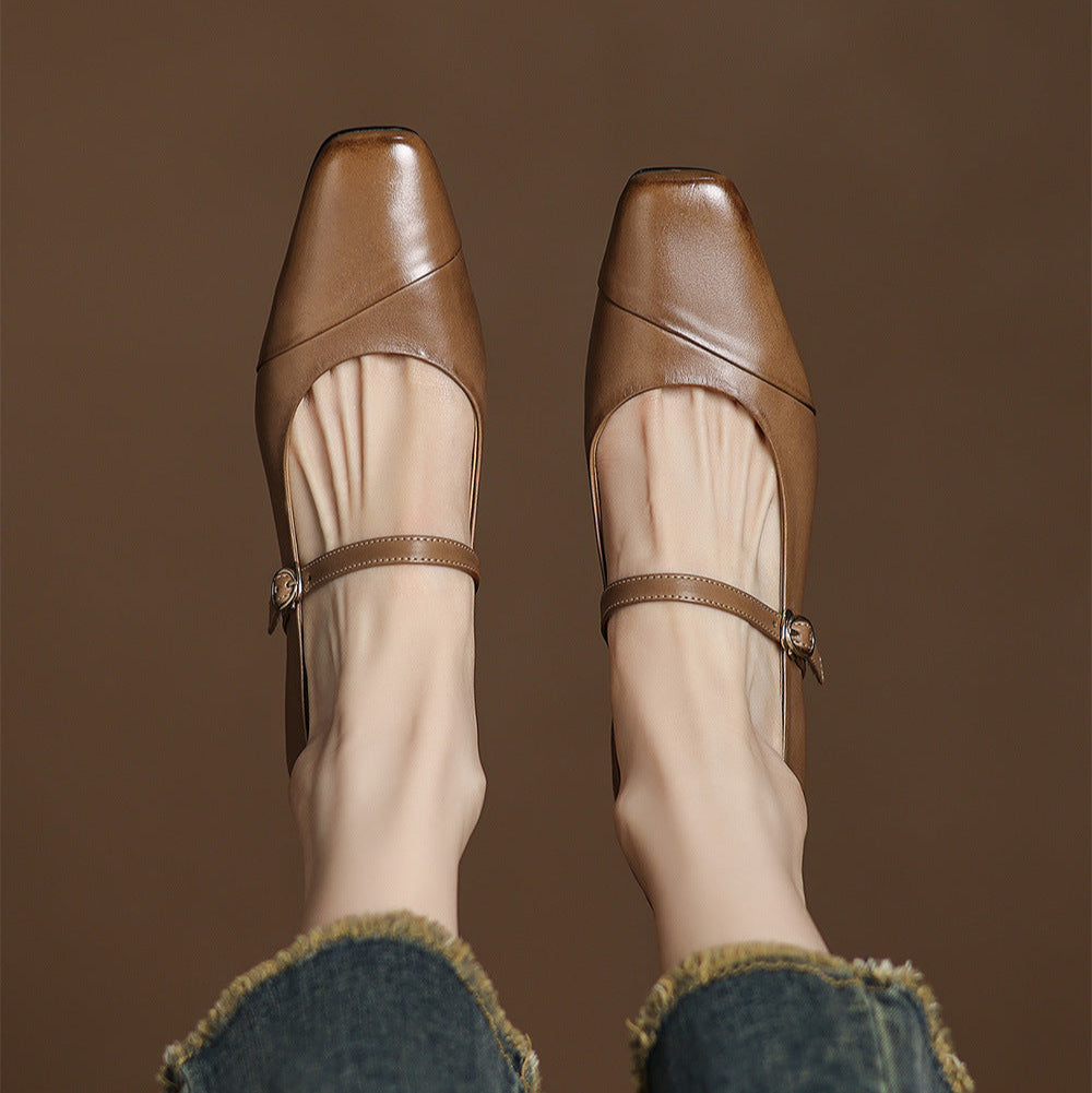 Clarette Genuine Leather Heels  Liora Lane Boutique