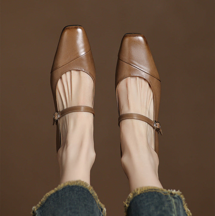 Clarette Genuine Leather Heels  Liora Lane Boutique