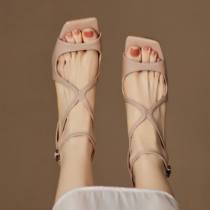 Christine Genuine Leather Heels  Liora Lane Boutique