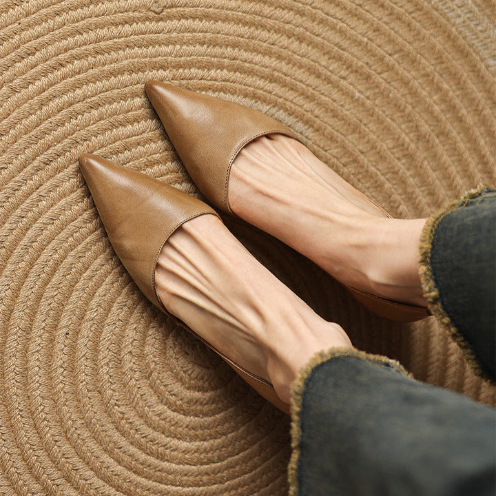 Carlen Genuine Leather Heels  Liora Lane Boutique