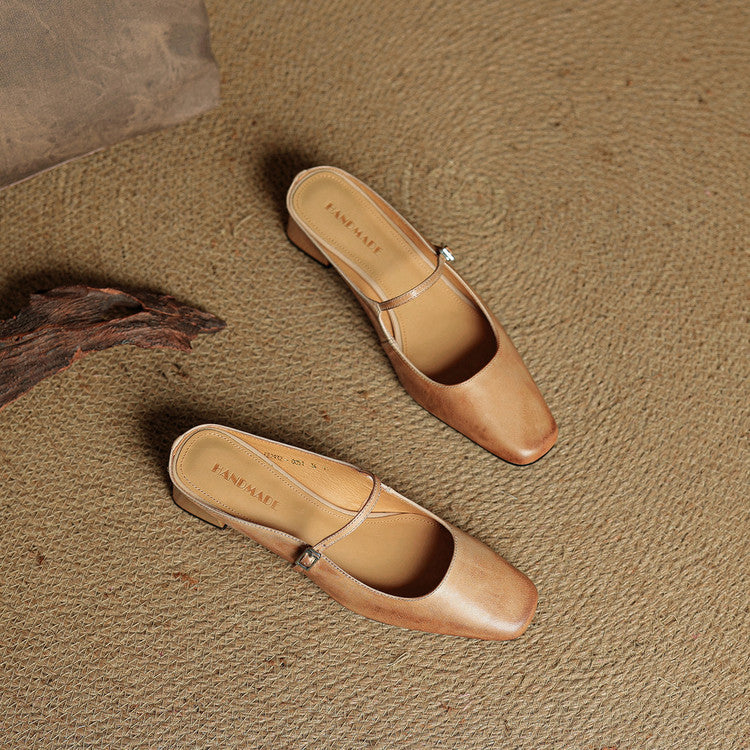 Esmer Genuine Leather Mules  Liora Lane Boutique