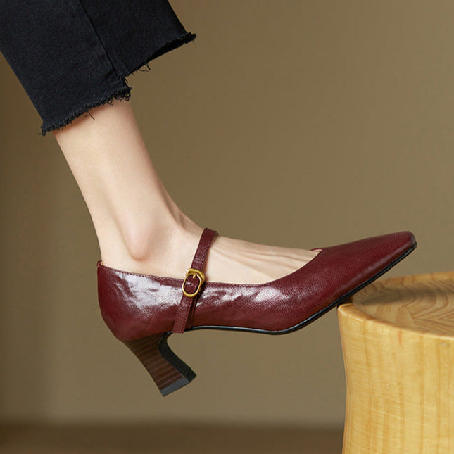 Estel Genuine Leather Heels  Liora Lane Boutique