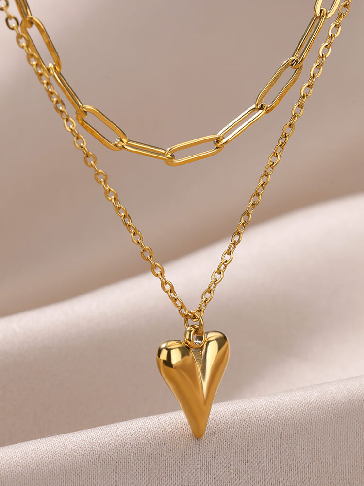 Necklace with Irregular Chain Industrial Chic Heart Jasmine's Boutique Australia