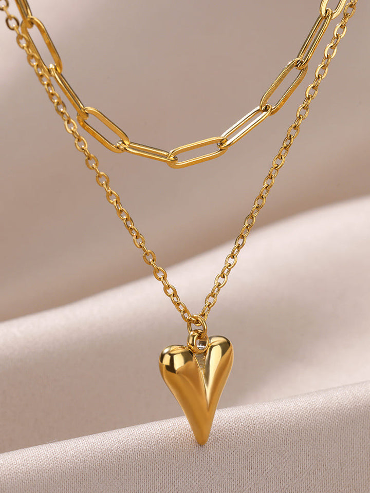 Necklace with Irregular Chain Industrial Chic Heart Jasmine's Boutique Australia