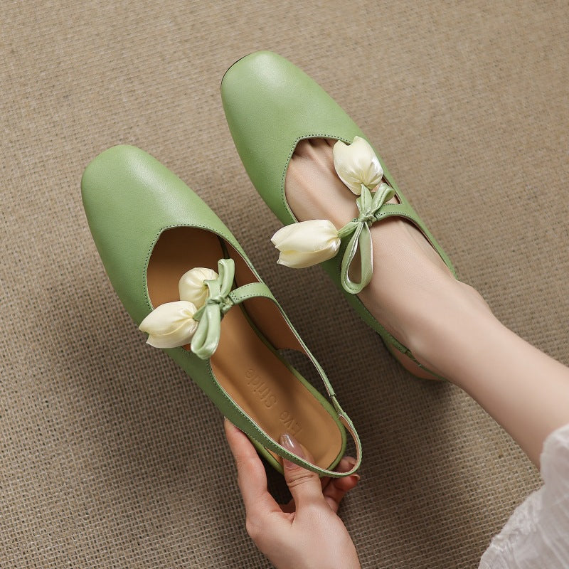 Tulip Genuine Leather Slingbacks  Liora Lane Boutique  Green / 12.5 99.99