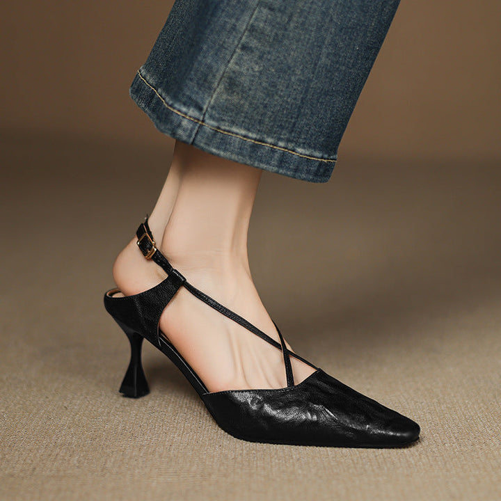 Velta Genuine Leather Heels  Liora Lane Boutique