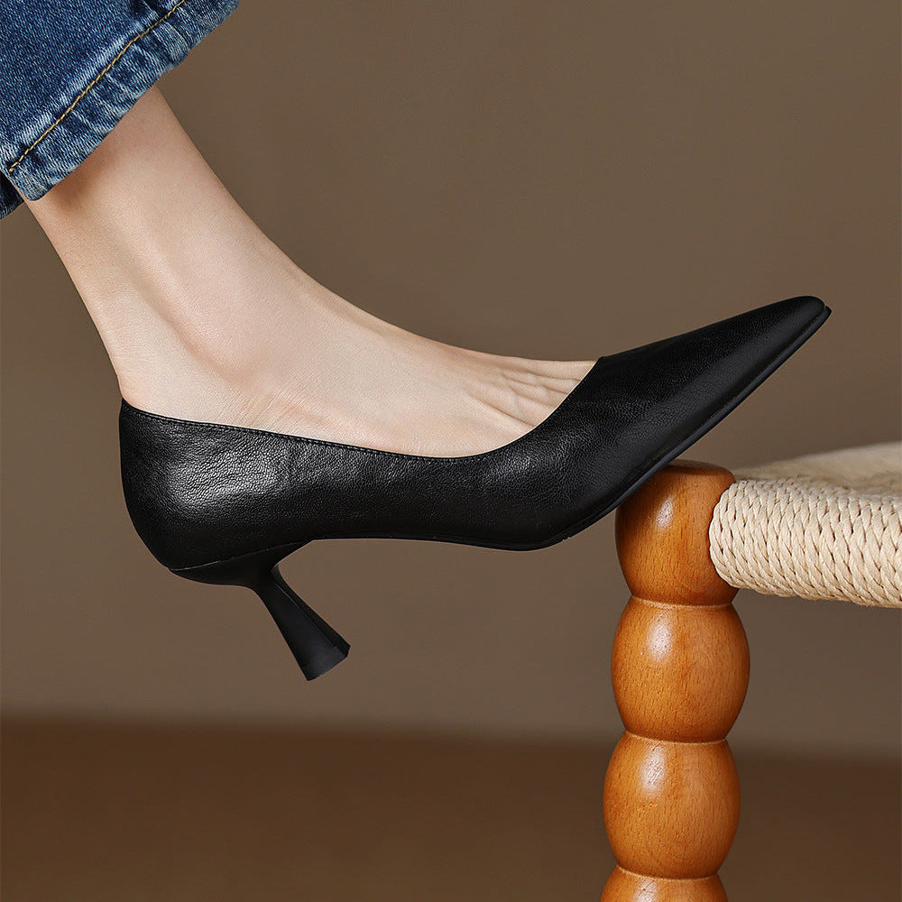 Elore Genuine Leather Heels  Liora Lane Boutique