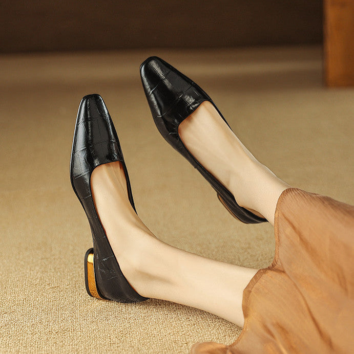 Celene Genuine Leather Heels  Liora Lane Boutique