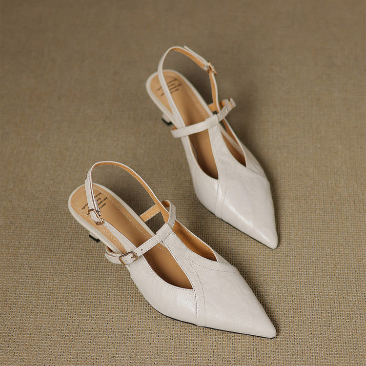 Noir Genuine Leather Heels  Liora Lane Boutique