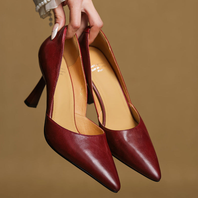 Liana Genuine Leather Heels  Liora Lane Boutique