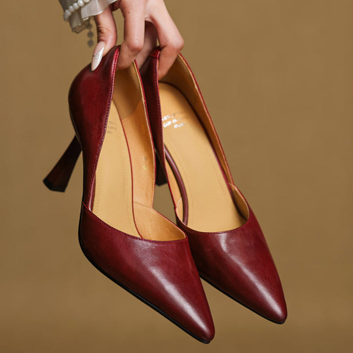 Liana Genuine Leather Heels  Liora Lane Boutique