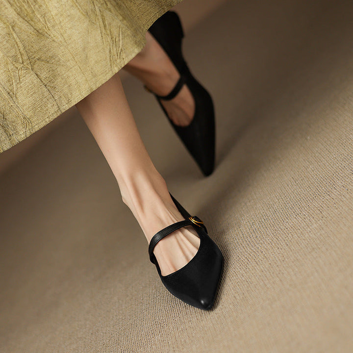 Delia Genuine Leather Heels  Liora Lane Boutique