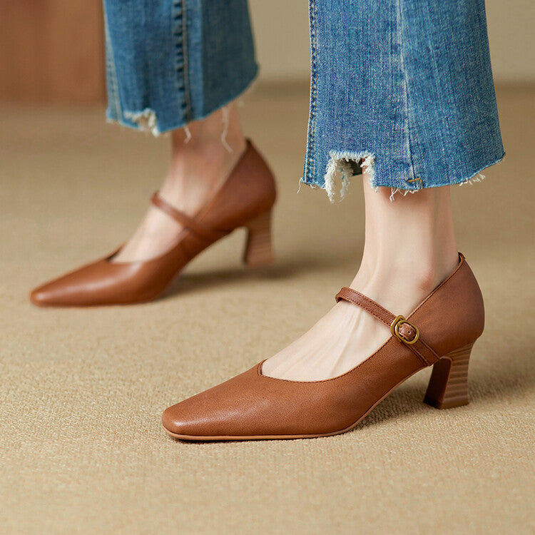 Estel Genuine Leather Heels  Liora Lane Boutique