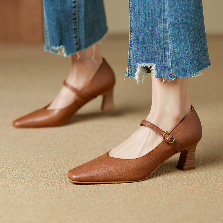 Estel Genuine Leather Heels  Liora Lane Boutique