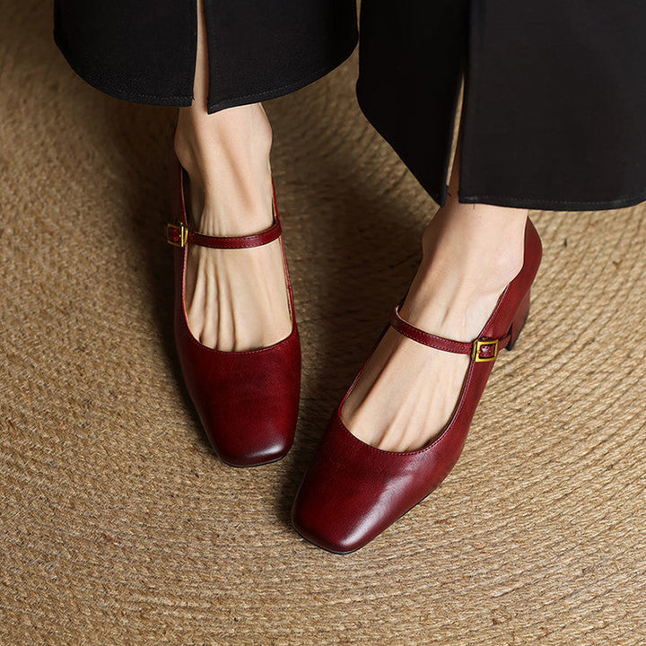 Lenara Genuine Leather Heels  Liora Lane Boutique