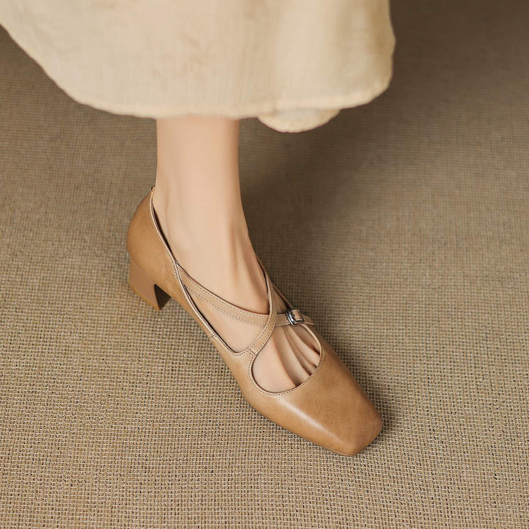 Ciora Genuine Leather Heels  Liora Lane Boutique