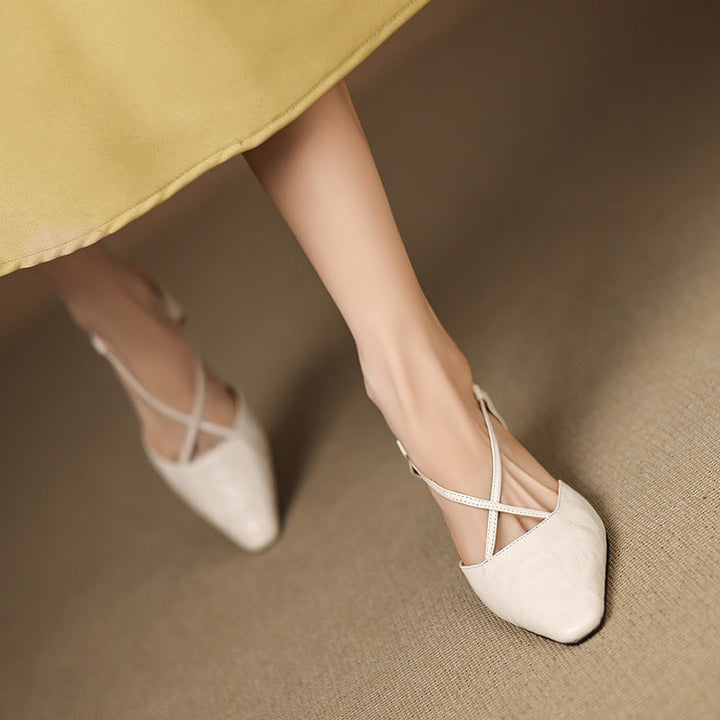 Velta Genuine Leather Heels  Liora Lane Boutique