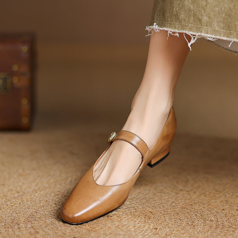 Maira Genuine Leather Heels  Liora Lane Boutique