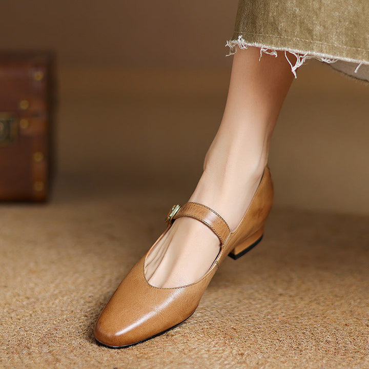 Maira Genuine Leather Heels  Liora Lane Boutique