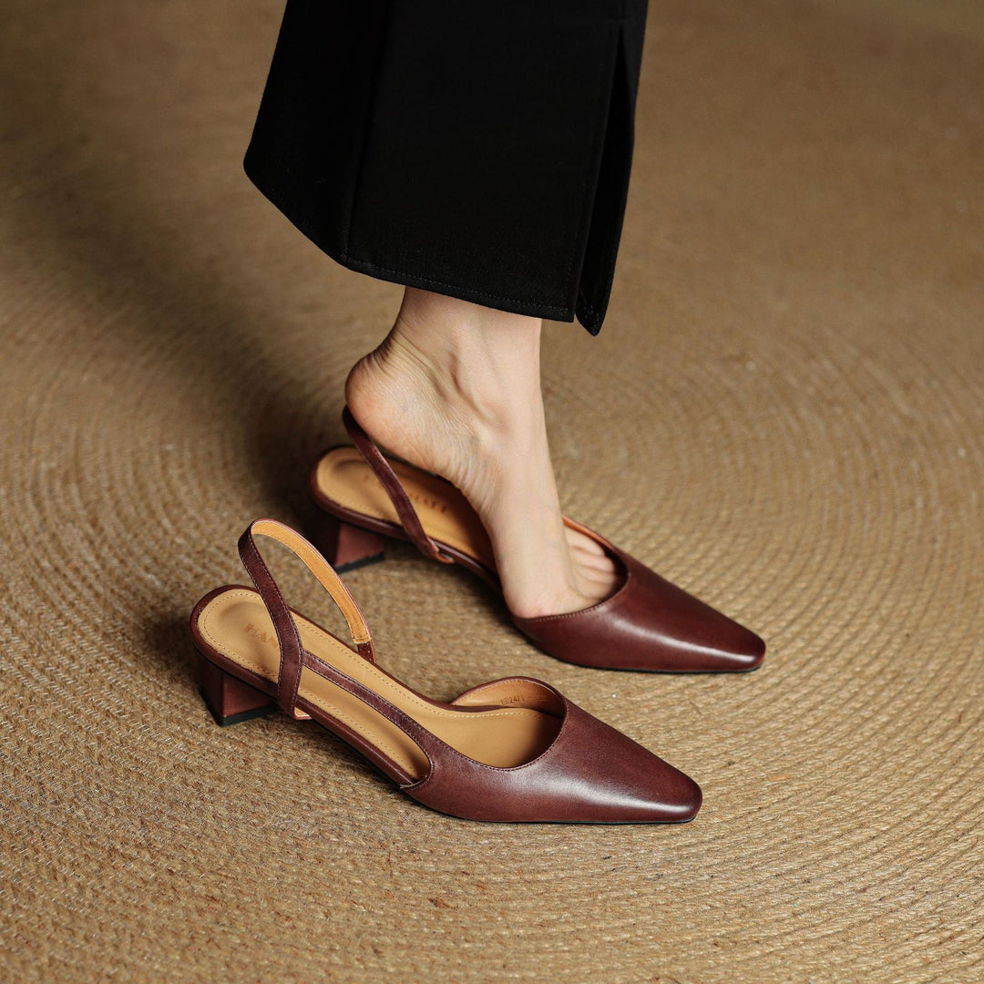 Elle Genuine Leather Heels  Liora Lane Boutique  Brown / 9.5 99.99