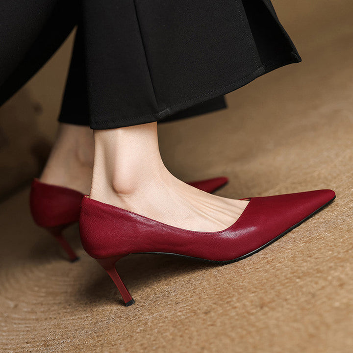 Nuva Genuine Leather Heels  Liora Lane Boutique