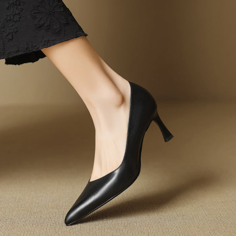 Noira Genuine Leather Heels  Liora Lane Boutique