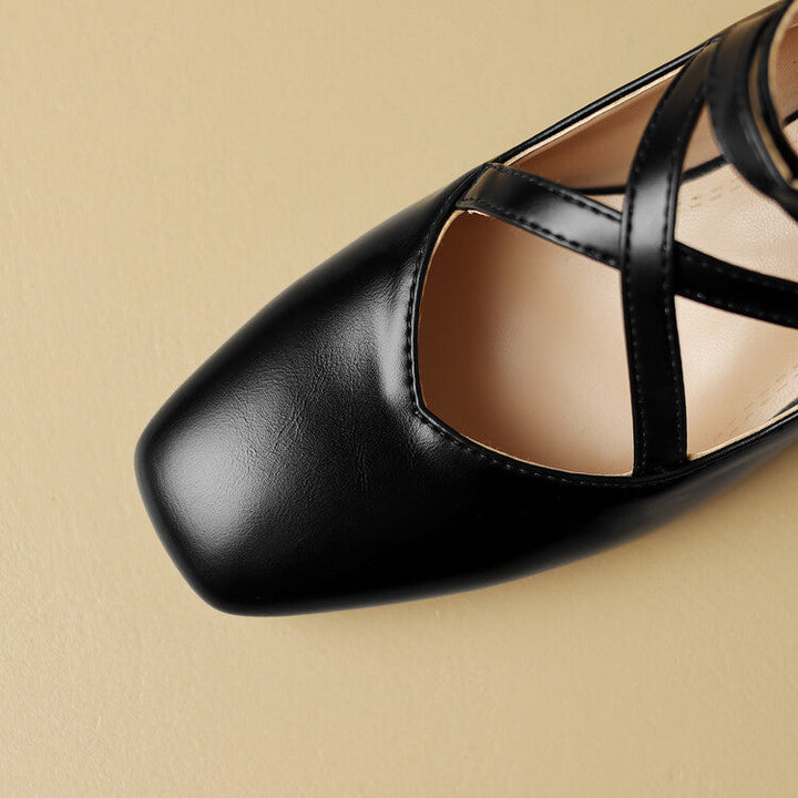 Elva Leather Heels  Liora Lane Boutique