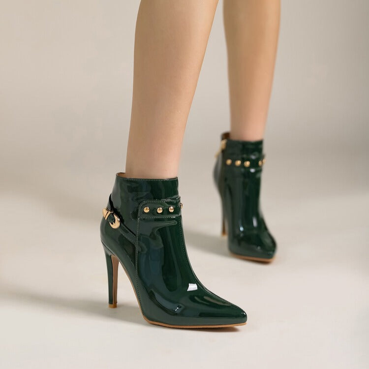 Noctara Leather Boots  Liora Lane Boutique  Green / 9.5 74.99