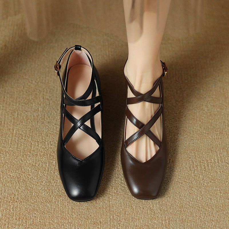 Elva Leather Heels  Liora Lane Boutique