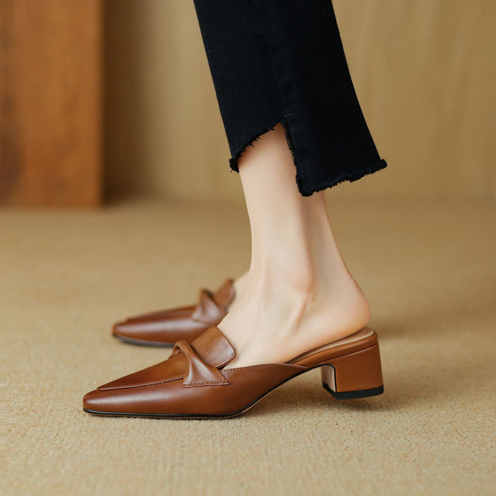 Erlen Genuine Leather Mules  Liora Lane Boutique