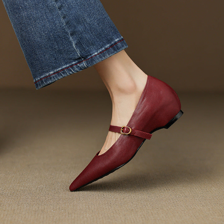 Delia Genuine Leather Heels  Liora Lane Boutique