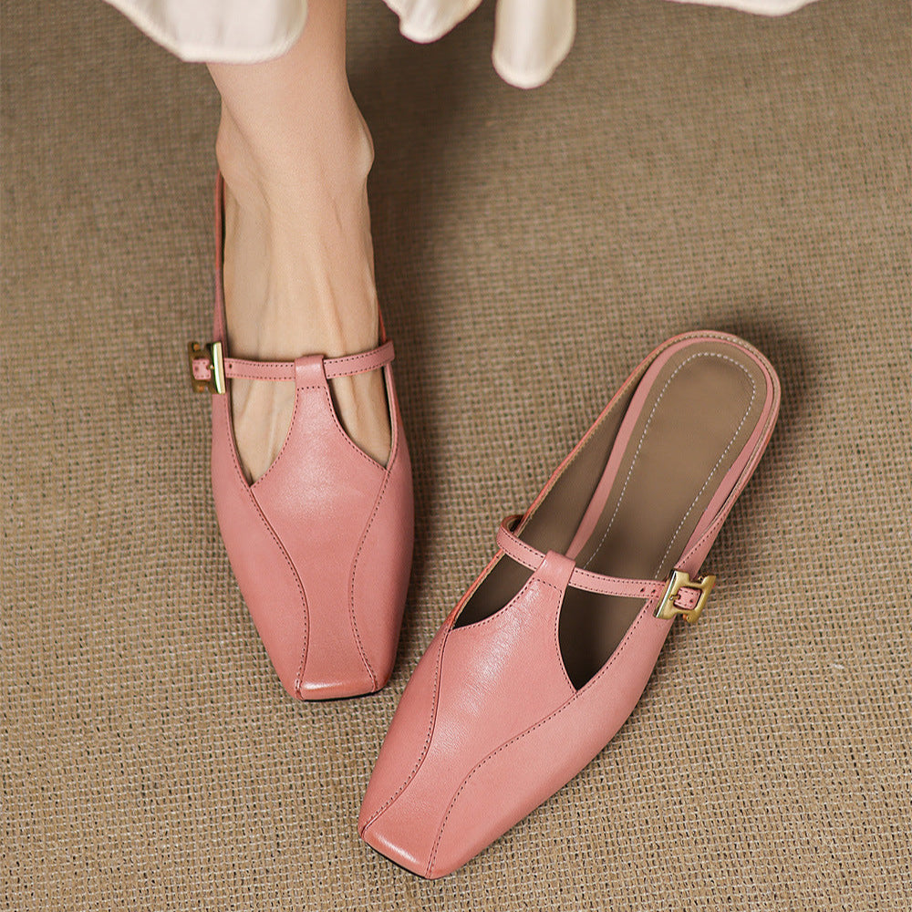 Keva Genuine Leather Mules  Liora Lane Boutique