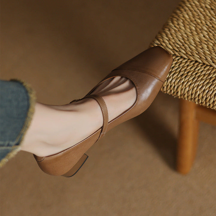 Clarette Genuine Leather Heels  Liora Lane Boutique