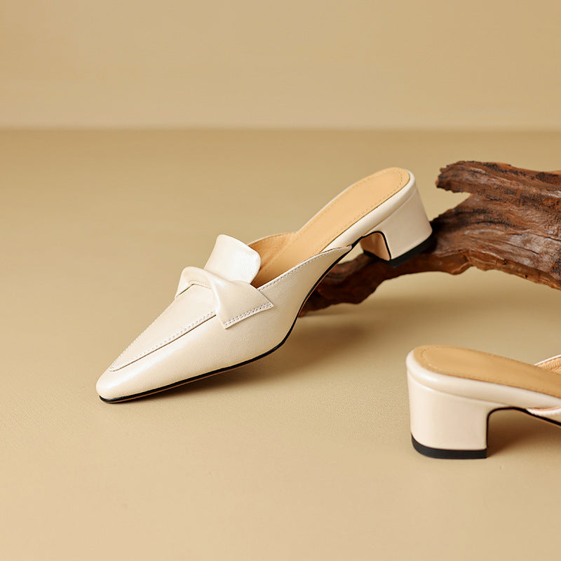 Erlen Genuine Leather Mules  Liora Lane Boutique