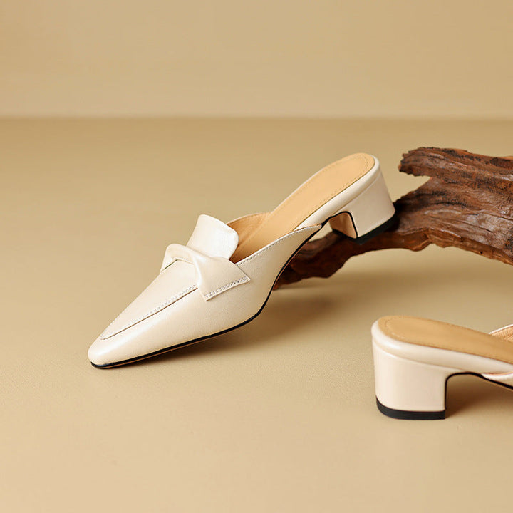 Erlen Genuine Leather Mules  Liora Lane Boutique