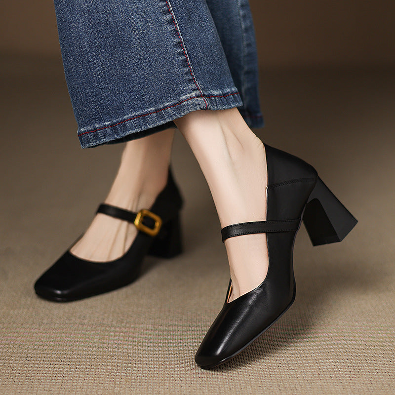 Kelis Genuine Leather Heels  Liora Lane Boutique