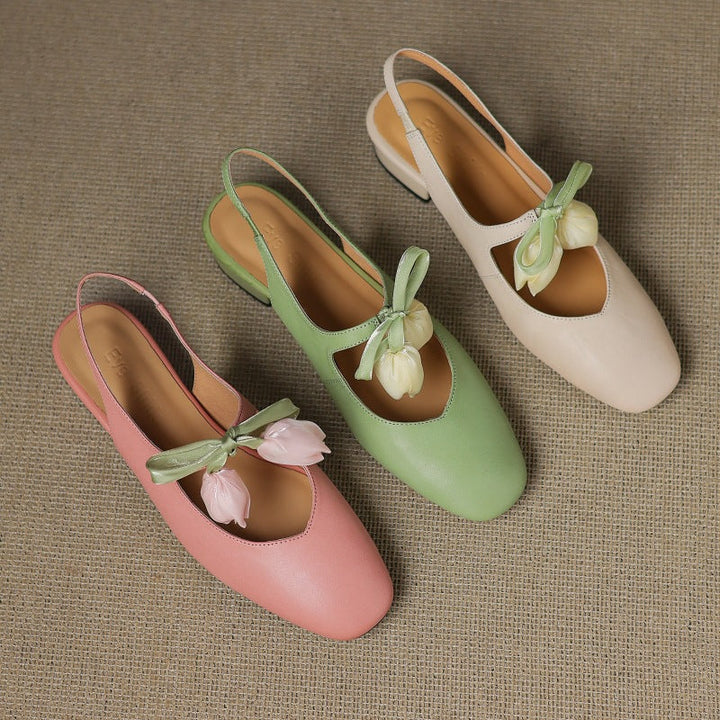 Tulip Genuine Leather Slingbacks  Liora Lane Boutique