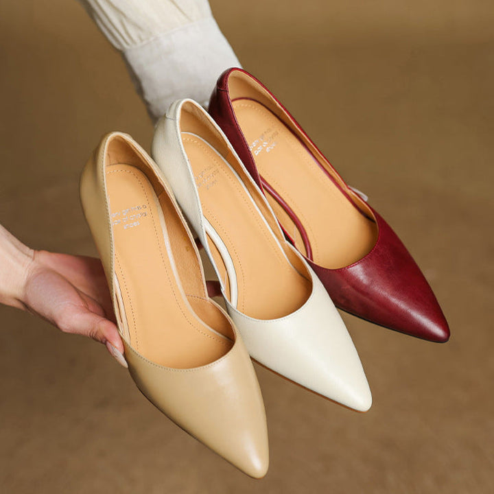 Liana Genuine Leather Heels  Liora Lane Boutique