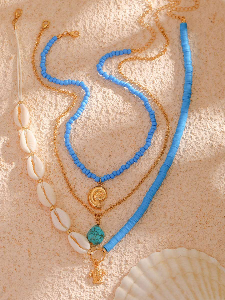 Bora Bora Shell Necklace in Multi-Layered Gold Jasmine's Boutique Australia