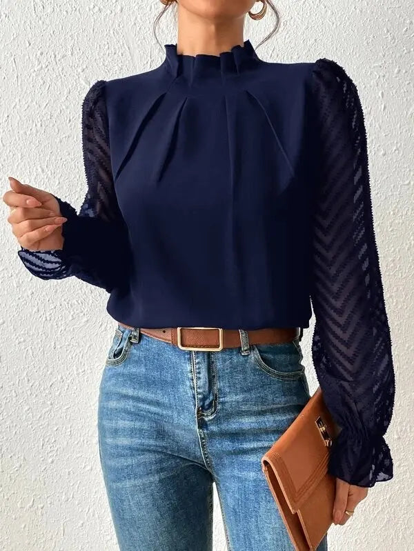 Sheer Elegance Pleated Sleeve Blouse Jasmine's Boutique Australia