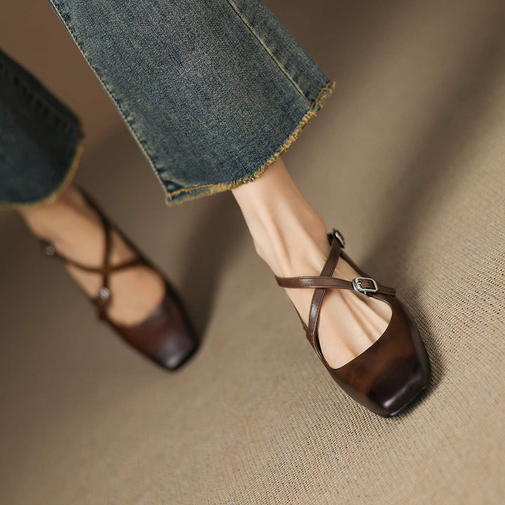 Ciora Genuine Leather Heels  Liora Lane Boutique