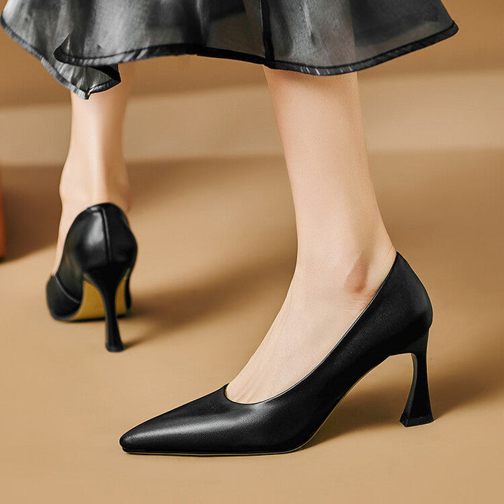 Lior Genuine Leather Heels  Liora Lane Boutique