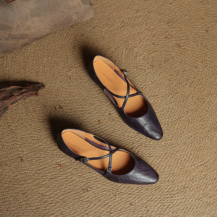 Eclan Genuine Leather Flats  Liora Lane Boutique