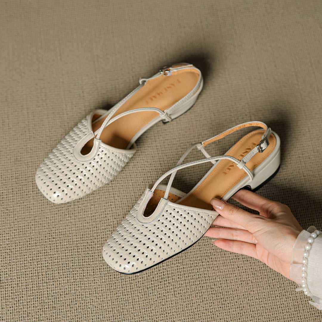 Opal Genuine Leather Slingbacks  Liora Lane Boutique