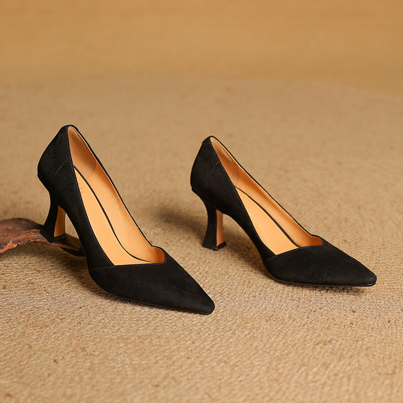 Zyne Genuine Leather Heels  Liora Lane Boutique