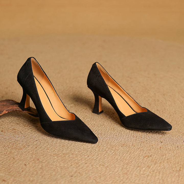 Zyne Genuine Leather Heels  Liora Lane Boutique