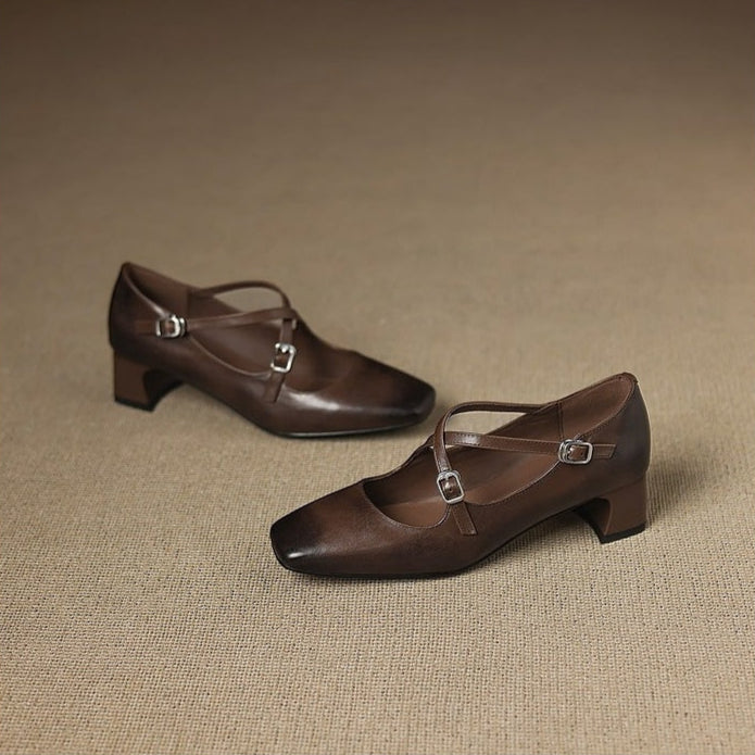 Ciora Genuine Leather Heels  Liora Lane Boutique